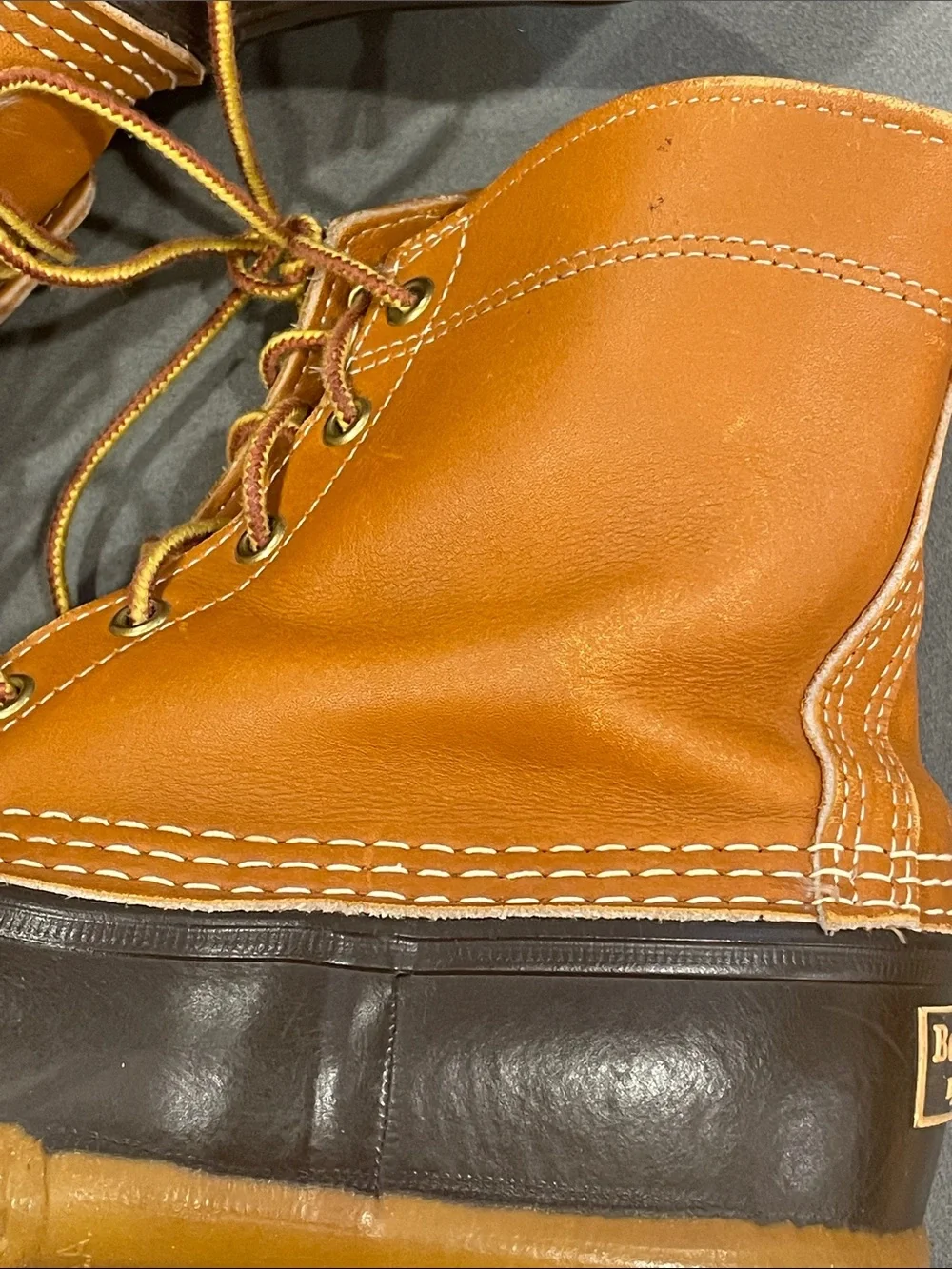 Vintage LL Bean Duck Boots Sz 8 Dark Brown Leather Waterproof Made in USA 1980’s
